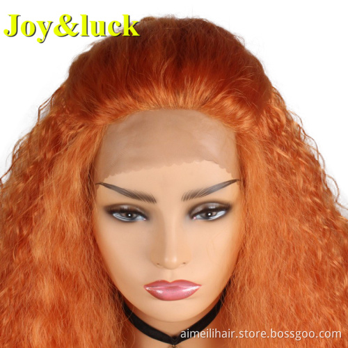 Wholesale Prices Hair Golden Color For Women Natural Long Front Lace Wave Synthetic Wigs Daily Or Party Curly Gold Ladies Hair